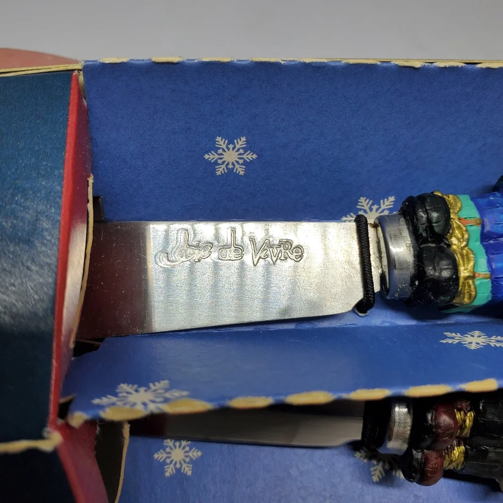Vintage Joie De Vivre 4pc Resin Holiday Spreaders Cheese Dip Butter ~ Pre-Owned